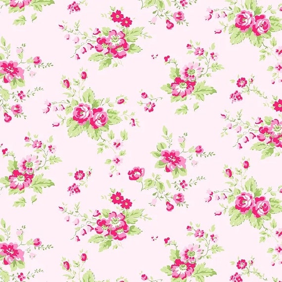 Picnic TW14 Pink by Tanya Whelan...cottage style print, floral