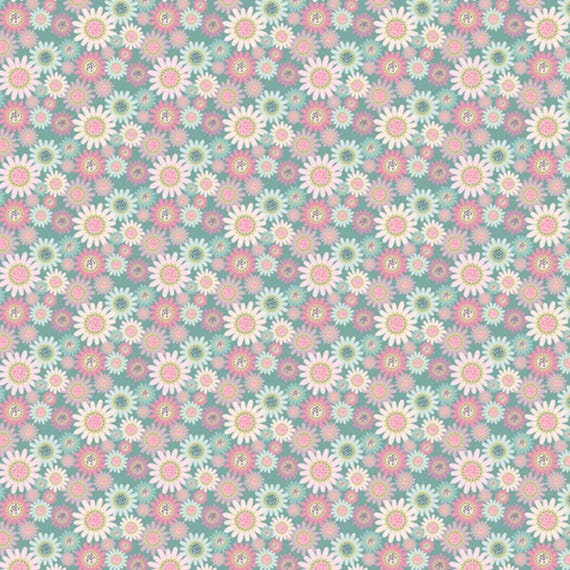 Le Petit Escargot...Sunny Daisies Teal...Lori Woods...Poppie Cotton