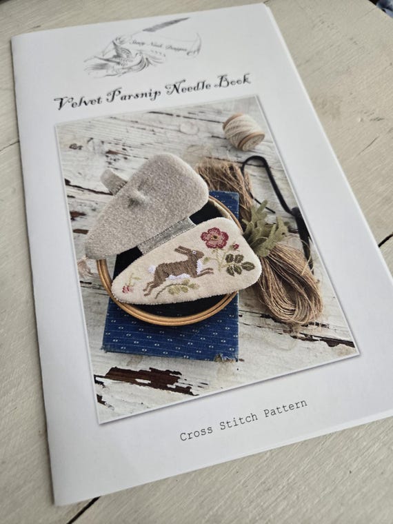 Velvet Parsnip Needle Book...Stacy Nash Primitives...cross stitch chart