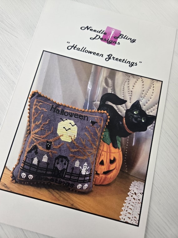 Halloween Greetings...Needle Bling Designs...cross stitch chart...Halloween