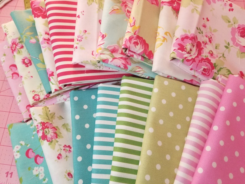 Picnic fat quarter bundle by Tanya Whelan...cottage style prints, 18 fat quarters image 1