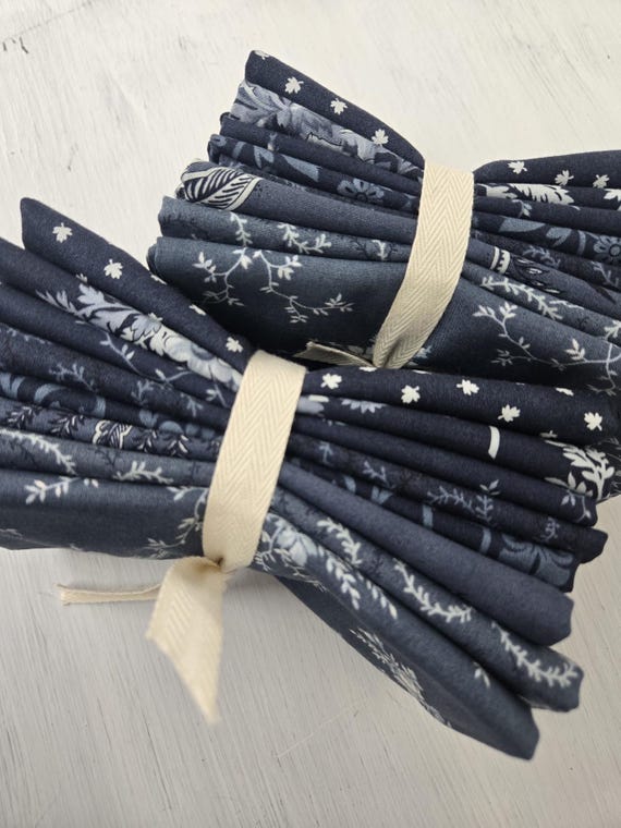 Breathtaking Blues...Midnight & Dusk FQ bundle...3 Sisters...Moda Fabrics...8 prints