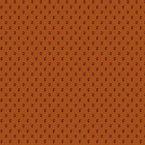 Cotton Thimble Miniatures...R171495D orange...swoosh...Pam Buda...Marcus Fabrics