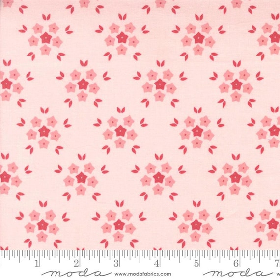 Hollyhocks & Roses...Pink 3055-18...Bunny Hill Designs...Moda Fabrics