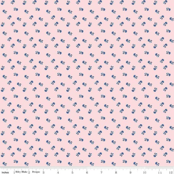 Tulip Cottage Flower Toss Pink C14266-PINK designed by Melissa Mortenson for Riley Blake Designs