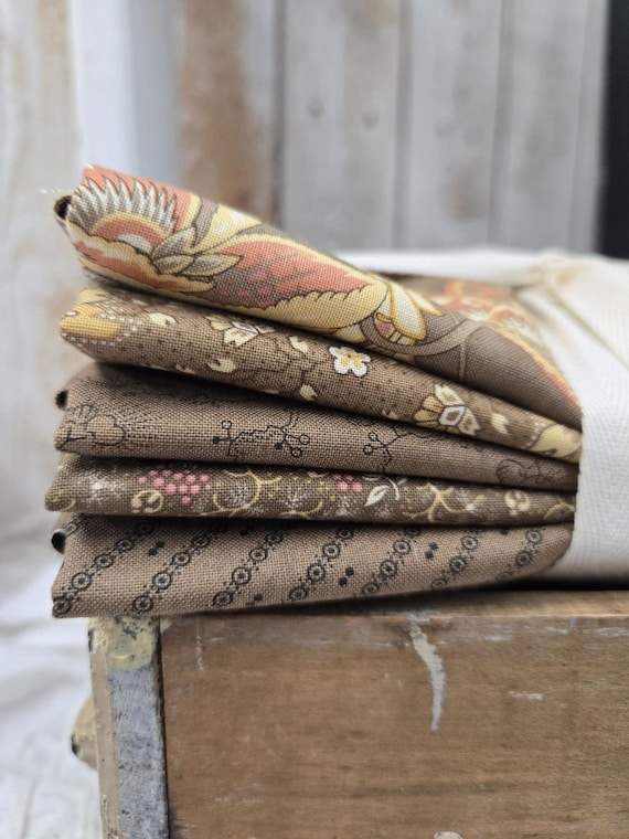Wild Orchid...Brown HALF Yard Bundle...Blackbird Designs...Moda Fabrics...5 prints