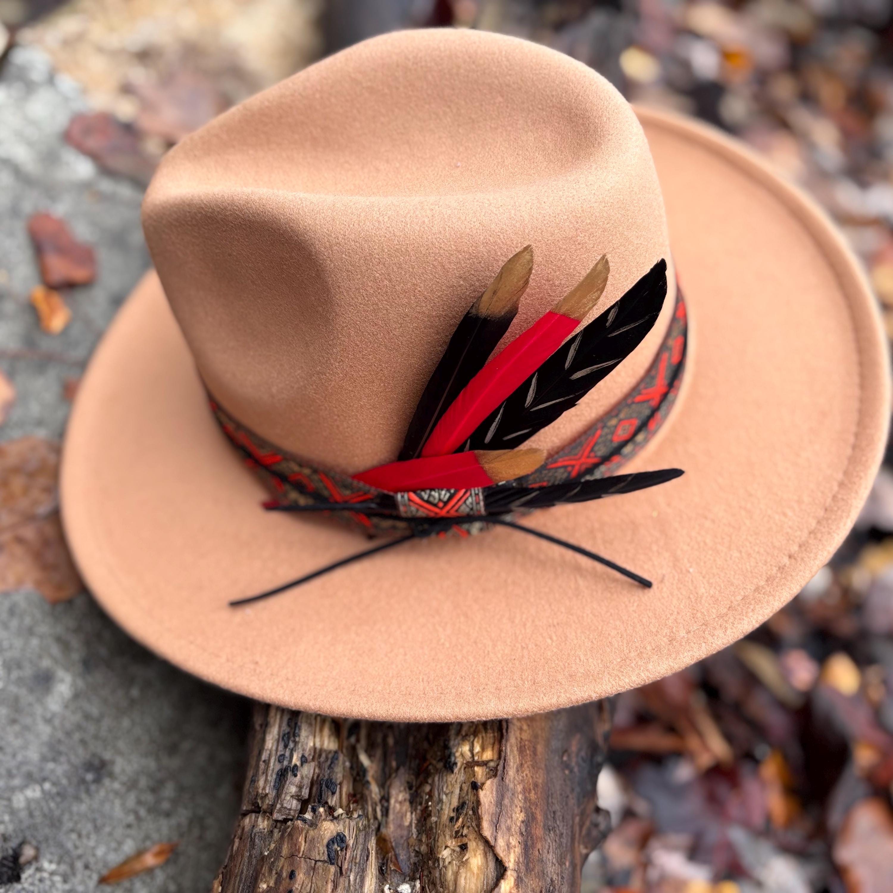 Classic Western Style Wide Brim Fedora Hat in Caramel Brown Caramel Fedora Hat - Etsy main image 4