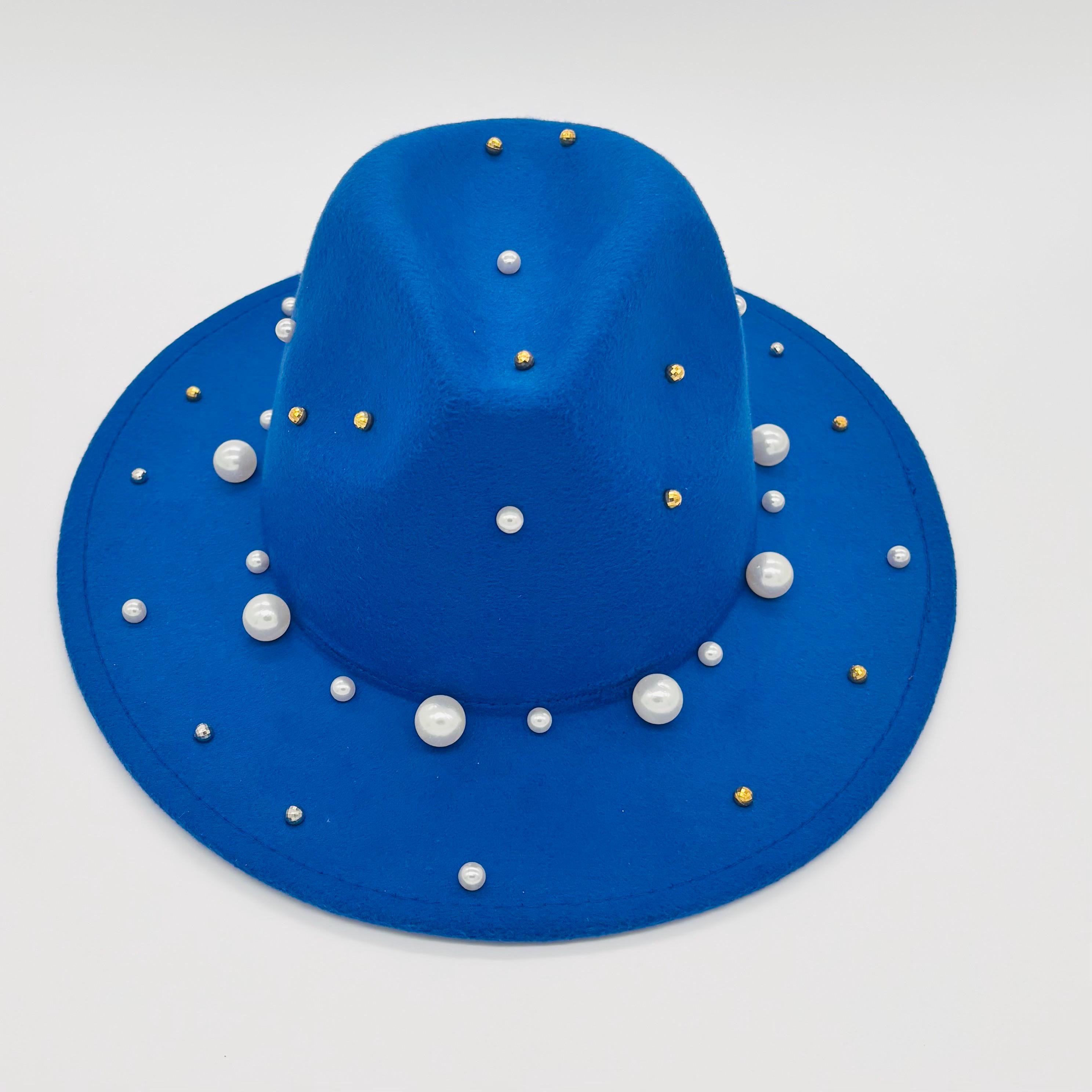 Black & Blue Zeta Phi Beta Inspired Fedora Zeta Phi Beta Fedora - Etsy main image 4