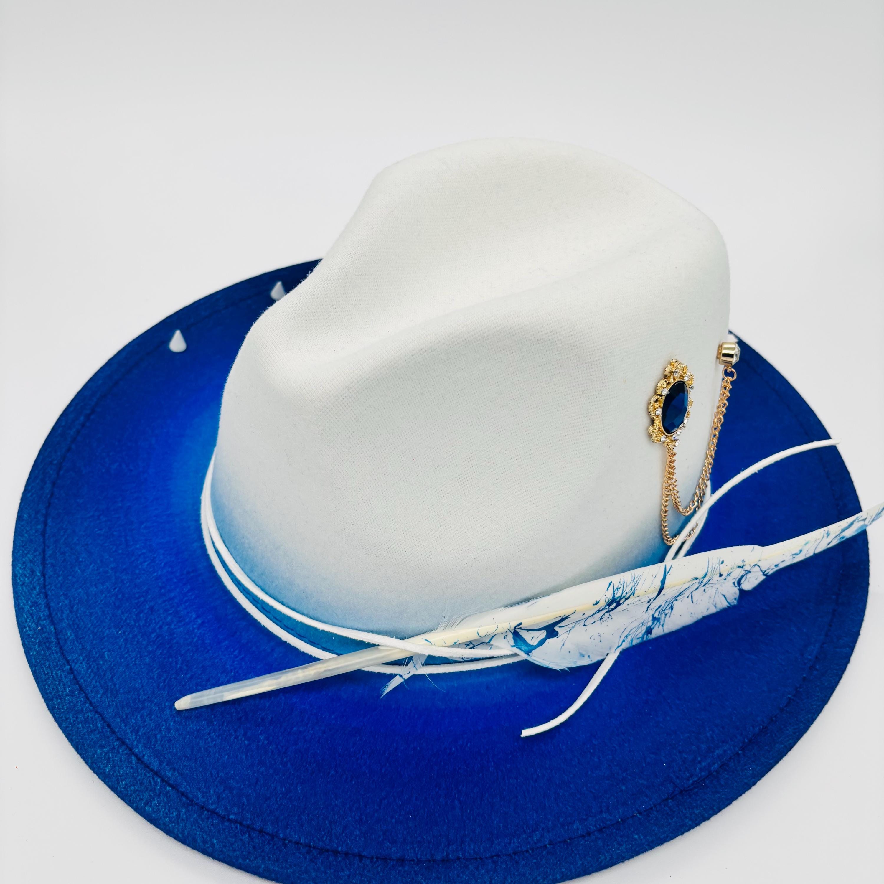 Black & Blue Zeta Phi Beta Inspired Fedora Zeta Phi Beta Fedora - Etsy main image 3