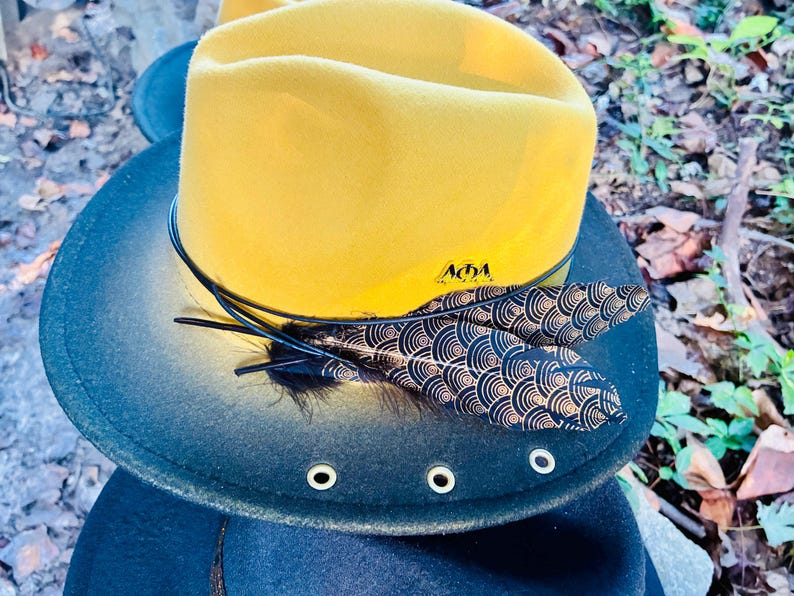 Alpha Phi Alpha Fedora: Black & Gold Fraternity Hat With Custom Options ...