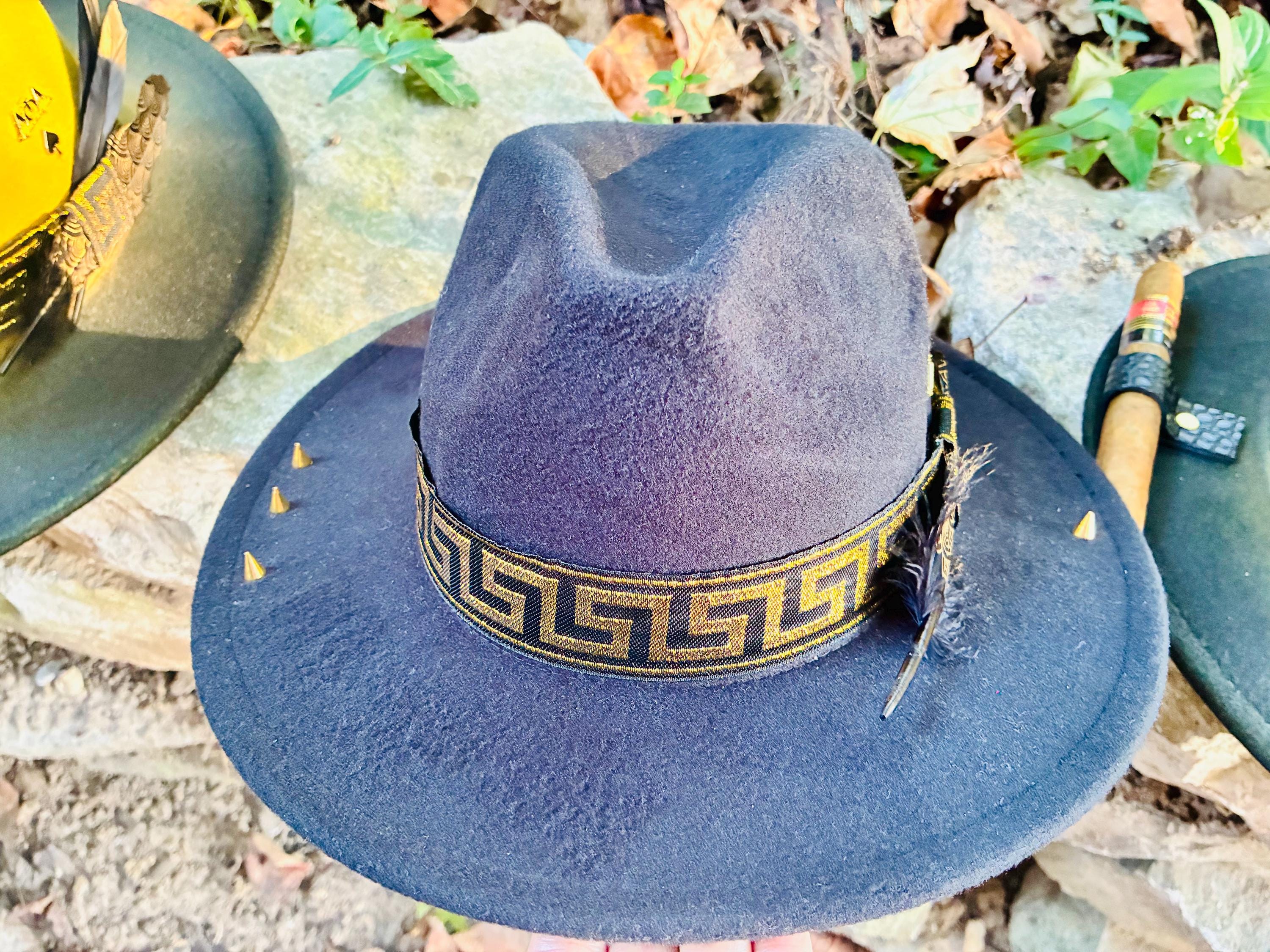 Alpha Phi Alpha Fedora: Black & Gold Fraternity Hat With Custom Options ...