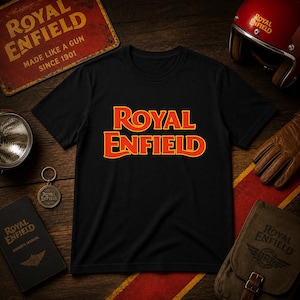 Royal Enfield Motorcycle Lover T-Shirt, Vintage Biker Tee, Retro Motorbike Rider Shirt image 1