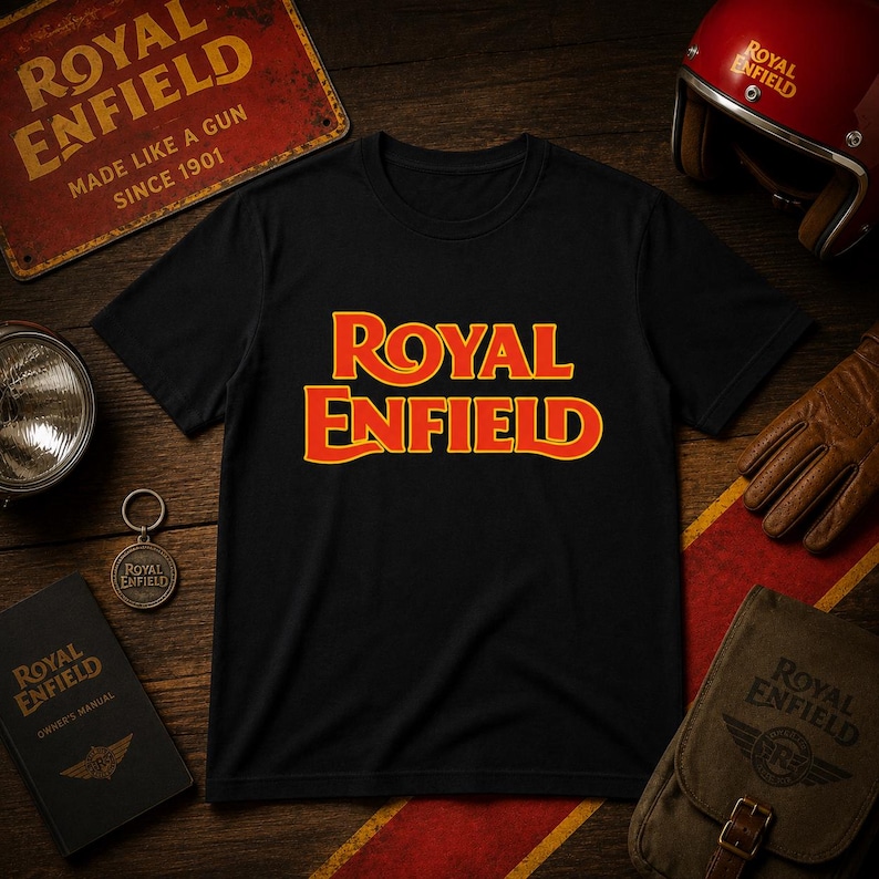Royal Enfield Motorcycle Lover T-Shirt, Vintage Biker Tee, Retro Motorbike Rider Shirt image 1