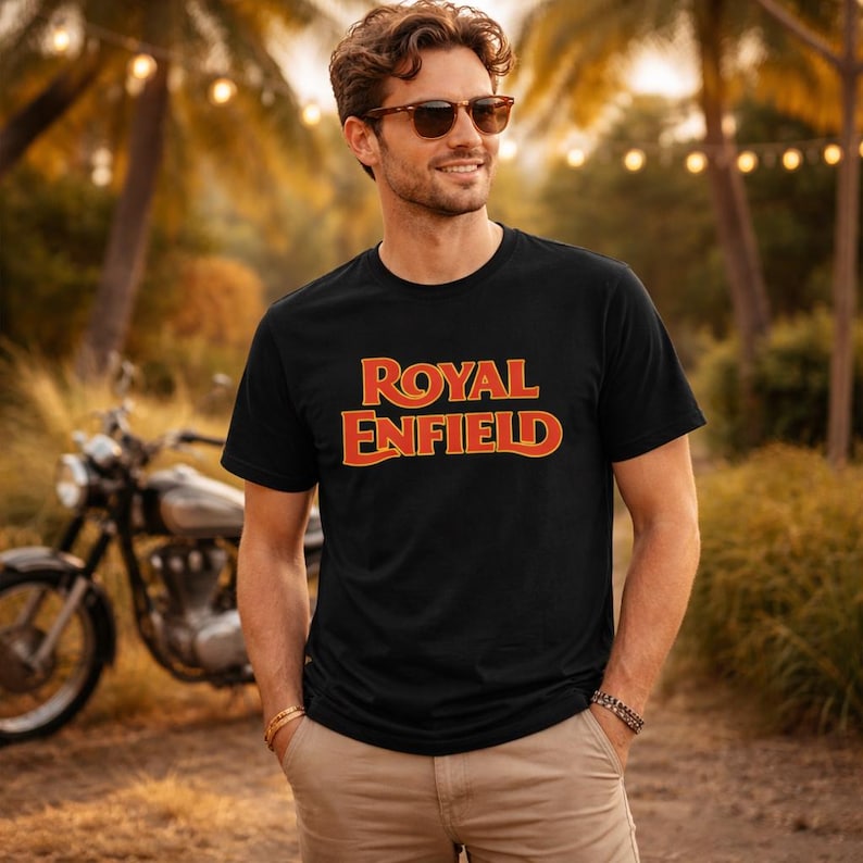Royal Enfield Motorcycle Lover T-Shirt, Vintage Biker Tee, Retro Motorbike Rider Shirt image 2