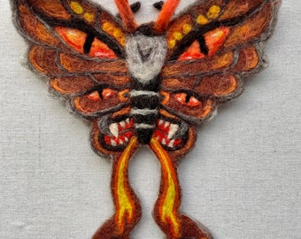 Felted Autumn Dragon Moth