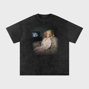 Funny Doll Meme Vintage Style Wine T-shirt, Acid Wash Distressed Tee, Retro Oversized Streetwear, 90s Inspired Shirt Vintage Wash Black