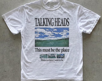 Talking Heads Grafik-T-Shirt | Dies muss der Ort sein, Lyric Tee | 70er Rock inspiriertes Shirt