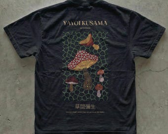 Yayoi Kusama Mushroom Graphic Tee | Japanese Art Streetwear