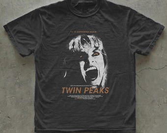 Camiseta gráfica de Twin Peaks, camiseta urbana de serie de terror, camiseta de película vintage, camiseta unisex de culto, estilo de arte cinematográfico, camiseta de película retro