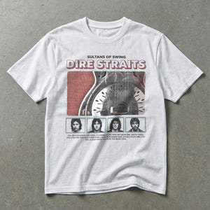 Dire Straits Sultans of Swing T-Shirt | Vintage Band Art T-Shirt | 70er Jahre Rock inspiriertes Shirt | Retro Rock n Roll Tee