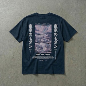 Tokyo modern graphic tee streetwear, japanese urban art vibe, unisex fit, soft cotton, aesthetic 2025 graphic shirt.