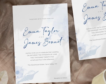 Watercolour - Editable Wedding Invitation Template | Instant Download | Templett DIY Invite
