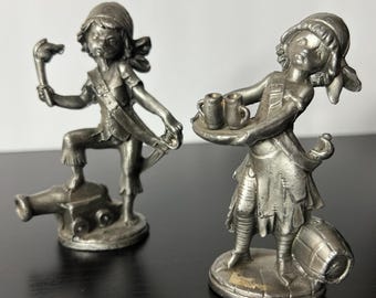 Set of 2 Pewter Depose Italy Fontanini Simonetti Pirate Figurines 5" Nautical