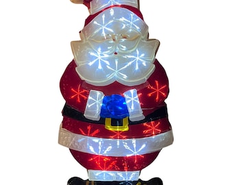 Vintage 27" LED Twinkling Santa Lighted Christmas Yard Wall Decor Works READ