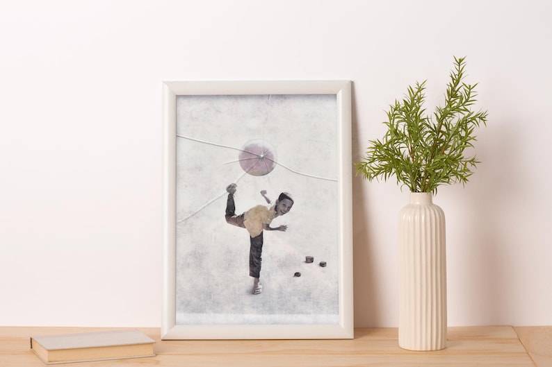 Fantastische Kunst, Moderne Kunst, Originalkunst, gerahmte Kunst, einzigartige Kunst, Wandkunst, Kunst über Kunst, Originalgemälde, Baseball-Kunstdruck, Junge, Kunst aus zerbrochenem Glas Bild 5