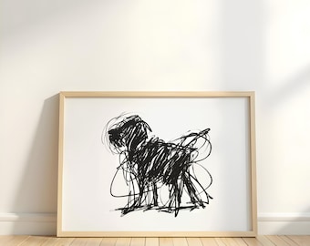 Scribble Dog - Playful Minimalist Line Art, Dog Lover Digital Download, Modern Pet Decor, Dog Art Print, Instant Download, Pet Lover Gift 17