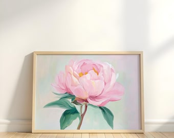 Cottagecore Pink Peony Print, Printable Floral Wall Art, Delicate Botanical Artwork, Romantic Pastel Home Decor, Digital Download 106
