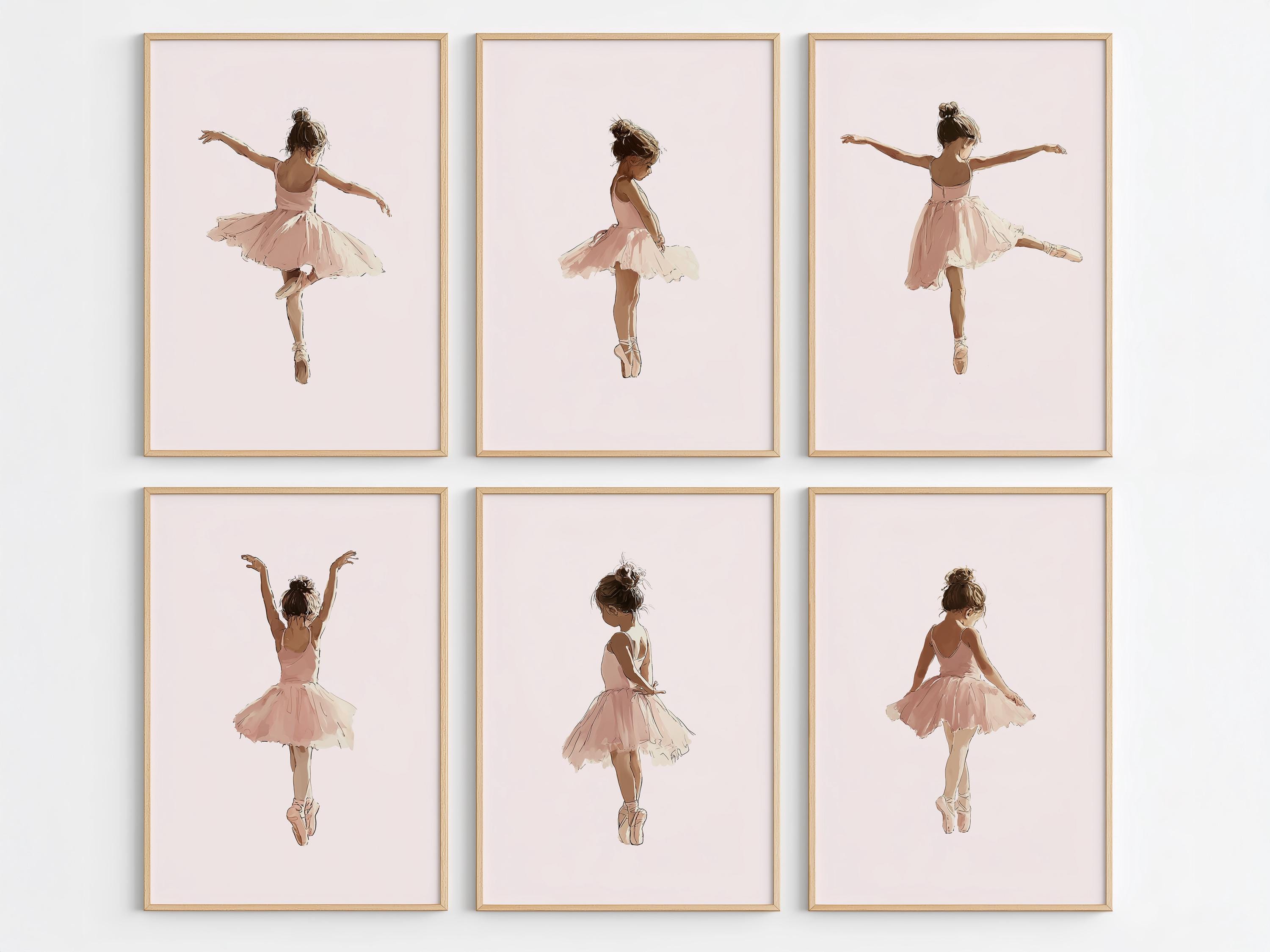 Elegant Ballet Dancer Wall Art Set of 6, Printable Ballet Prints, Dance ...
