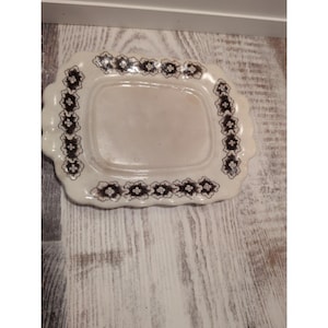 Antique Booths England Iton Pattern Rectangular Plate 7.5" x 5.5" Victorian Decor trinket dish