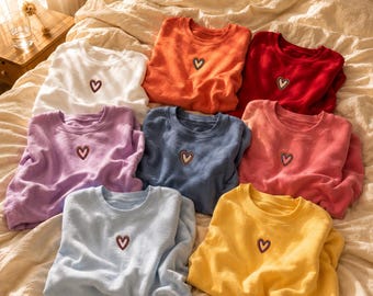Rainbow Heart Sweatshirt Pride Crewneck Unisex LGBTQ Gift Subtle Pride Chest Print