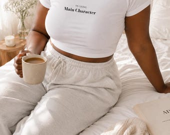 Main Character Tee Its Giving Crop Top Women S to 5XL
