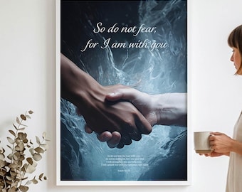 Versetto biblico Isaia 41:10 da stampare / Decorazione cristiana per la casa (download digitale)