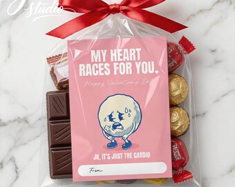 Biglietto di San Valentino divertente stampabile per corridori / Regalo per allenatore di corsa / Il mio cuore corre per te / Stampa regalo per compagno di palestra / Download digitale