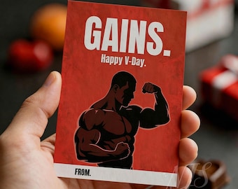 Biglietto di San Valentino in palestra per ragazzi, divertente biglietto di San Valentino da stampare in classe, etichetta regalo per il fitness (download digitale)