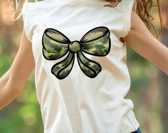 PNG de lazo de camuflaje / Camisetas, bolsos, tazas, PopSockets / Camuflaje, moderno, otoño, caza, coqueta, chica / Sublimación