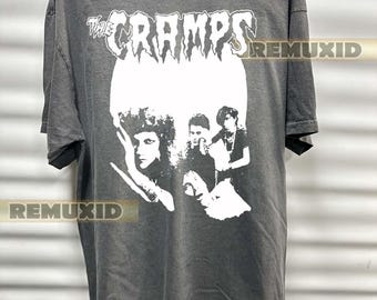 Maglietta della band The Cramps, maglietta del tour musicale, t-shirt punk rock retrò, t-shirt grafica punk rock, amante della musica, maglietta del concerto, maglietta del tour RX155