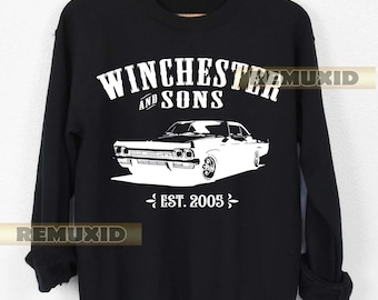 Vintage Supernatural Winchester Sweatshirt, TV Show Hoodie, Winchester Brothers Apparel, Fan Gift, Supernatural Merch, TV Series Gear RX98