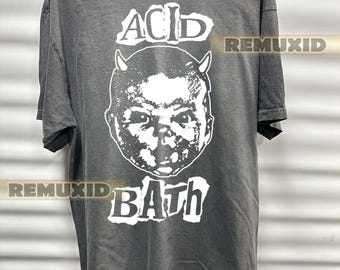 Acid Bath bandshirt, schedelshirt, rockshirt, muziekshirt, rock metalband T-shirt, retro rock, shirt donkere grunge, concerttourshirt RX201