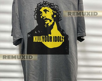 Kill Your Idols shirt, graphic tee, punk rock t-shirt, edgy grunge shirt, alternative band style, graphic unisex t-shirt RX253