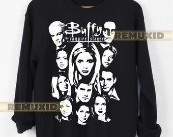 Vintage Buffy The Vampire Slayer Sweatshirt, Buffy Apparel, Fan Merch, Unisex Sweater, TV Show Merchandise, Gift For Fans RX130