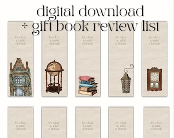 Bookmarks Set – Printable Book Lover Gift (PDF, PNG