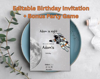 Cosmos Birthday Invitation | Editable Kids Party Invite (Digital Download)