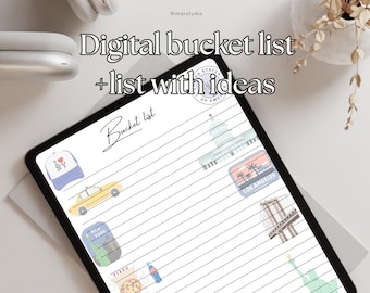 Travel Bucket List Planner: Adventure Tracker (Printable and Digital)
