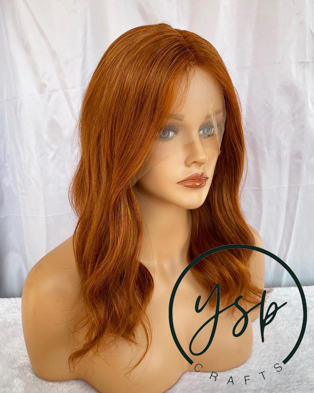 Ginger Remy Real Remy Human Hair 13*6 Lace Front Wig Ginger Hair Wavy Wigs for ...