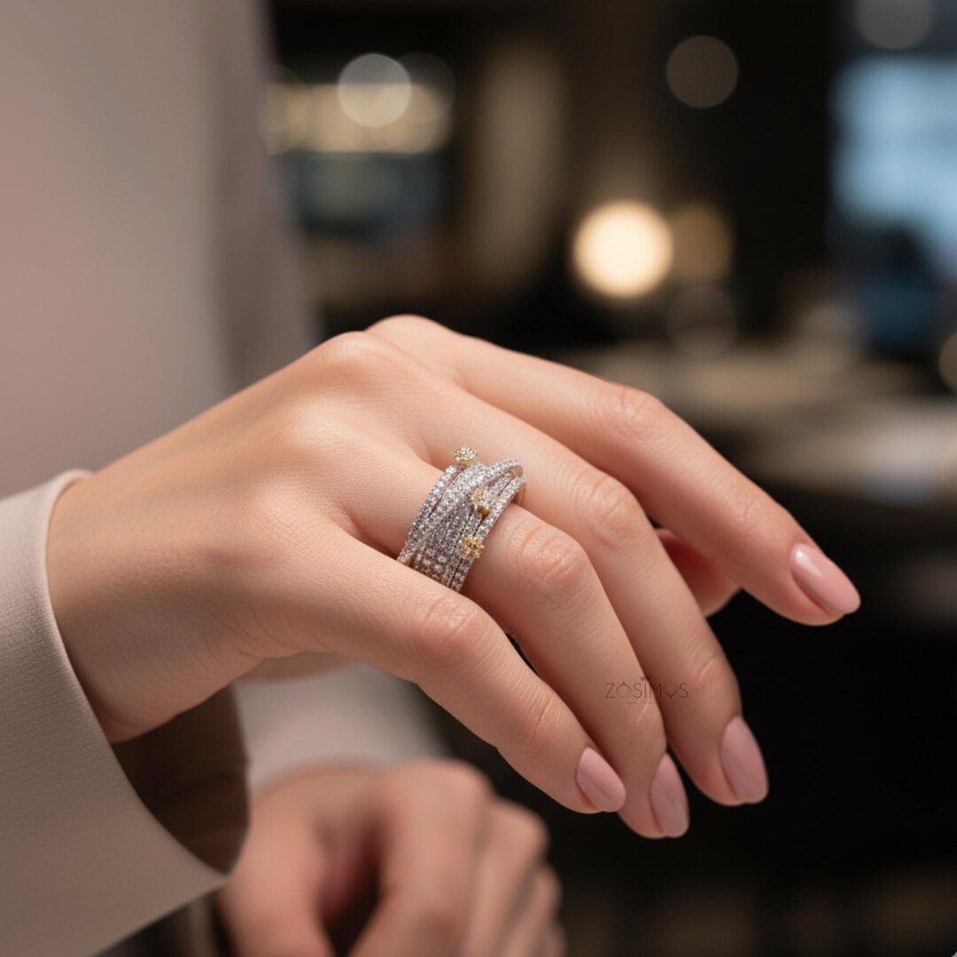 Buy Multi-row Lab Grown Diamond Band Ring | Gold & White Gold Online in ...