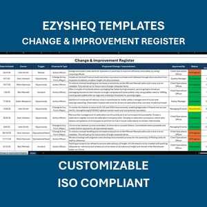 Sjabloon voor wijzigings- en verbeteringsregister: volledig aanpasbaar en ISO-compatibel | EZYSHEQ